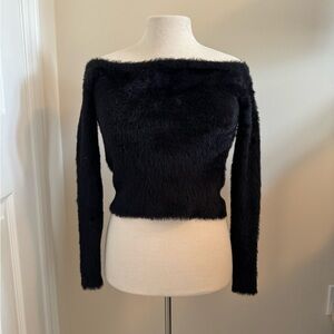 Faux fur crop top